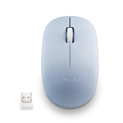 NGS MOUSE WIRELESS 2.4 GHZ.CON ROTELLA. SILENZIOSO. USB NANO. AZZURRO