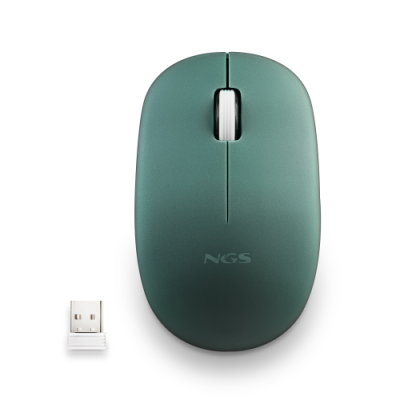 NGS MOUSE WIRELESS 2.4 GHZ.CON ROTELLA. SILENZIOSO. USB NANO. VERDE