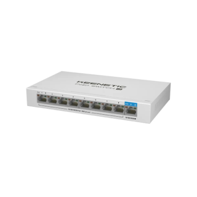 KEENETIC POE+ SWITCH 9 (KN-4710). SWITCH 1 PORTA 1GBPS + 8 PORTE 1 GBPS POE+. 30W 802.3af/at (PoE+)