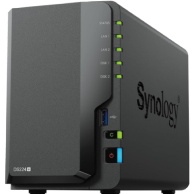 Synology NAS DS224+ 2-Bay 2.5`/3.5` SSD/HDD- Intel Celeron J4125 2GB D4- 2xUSB3- 2xRJ45