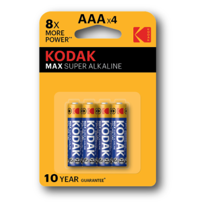 BATTERIA AAA 1.5V LR3 KODAK MAX ALCALINE 4PZ