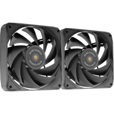 MARSGAMING MF-NCLX2. Kit 2X Ventole Ultrasilenziose 120mm. Design Pale Ibride. Ventole 2in1 con Cuscinetto FDB in Rame Iperbilanciato. Sistema di Connessione PWM. Pads Antivibrazione