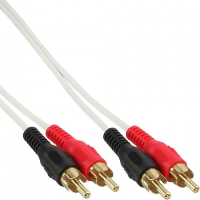 InLine Cavo Audio 2x RCA maschio / maschio. dorato. bianco. 5m