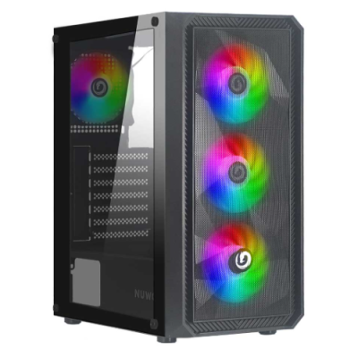CASE MID-TOWER NO PSU RODAN R602 2USB3 0.5MM SPCC BLACK 4*FAN ARGB