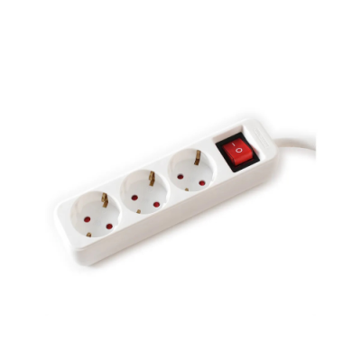 VALUE POWER STRIP. 3X. CON INTERRUTTORI. BIANCO. 1.5M. SHUKO