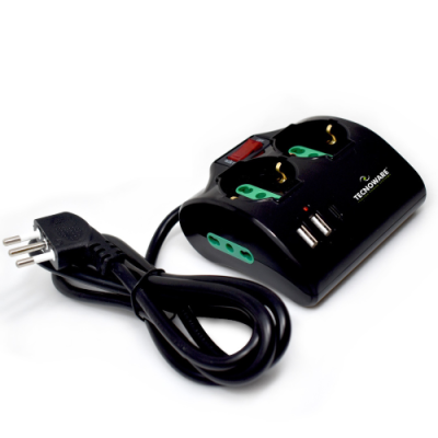 TECNOWARE MULTIPRESA INPUT 10A ITA. USCITE 2 SCHUKO/ITA. 2 ITA. 2 USB-A. USB-C