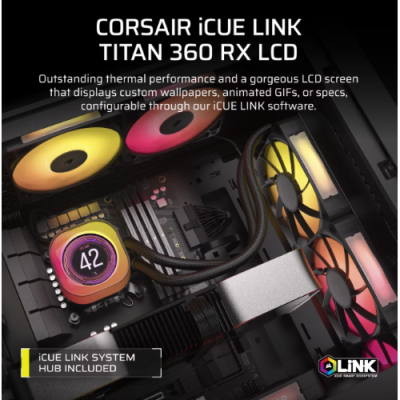 CORSAIR iCUE LINK TITAN 360 RX LCD AIO