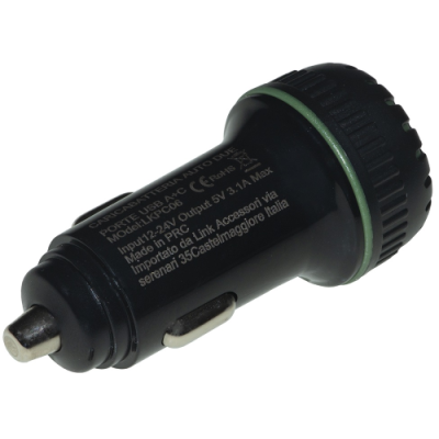 CARICA BATTERIA DA AUTO 5 VOLT 3A 2 PORTE USB A+C