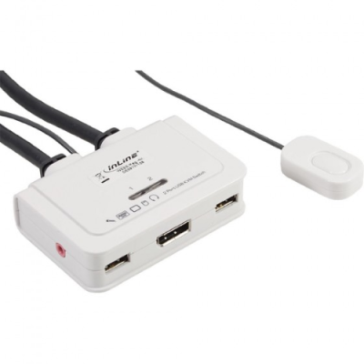 InLine KVM Switch. 2 porte. USB DisplayPort. Audio. all-in-one