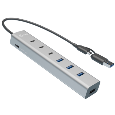 I-TEC USB-C/USB-A CHARGING METAL HUB 7 PORT (3X USB-C. 4X USB-A)