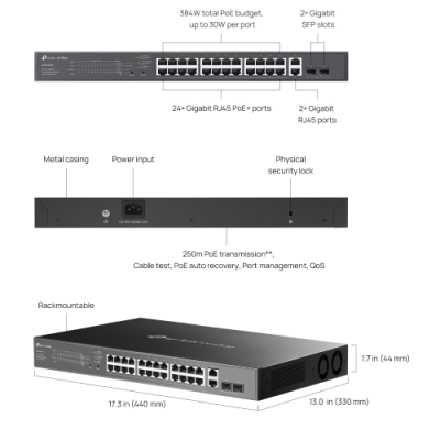 SWITCH 28P GB EASY MANAGED OMADA 24P POE+ 24XGB POE+ OMADA SDN CNTRL