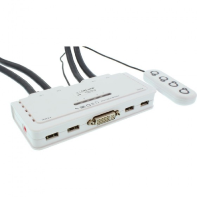 InLine KVM Switch. 4 porte. USB DVI. Audio. all-in-one