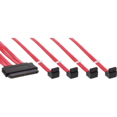 InLine Cavo SAS. SFF-8484 a 4x SATA. 0.5m. connettore 90?