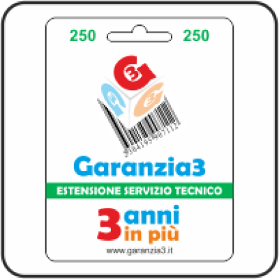 Garanzia 3 Estensione di garanzia, 3 anni in più per i tuoi prodotti fino ad un massimale di € 250,00