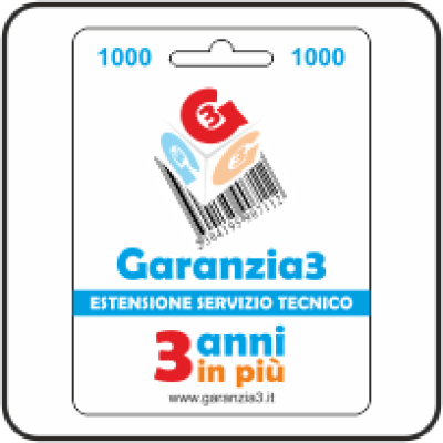 Garanzia 3 Estensione, 3 anni in più sui tuoi prodotti fino ad un massimale di € 1000,00