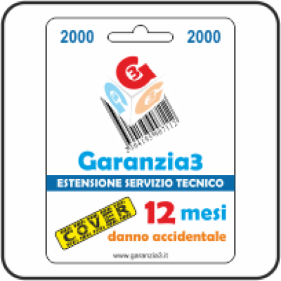Garanzia 3 Cover Estensione del Servizio Tecnico per danno accidentale fino ad un massimale di € 2000,00