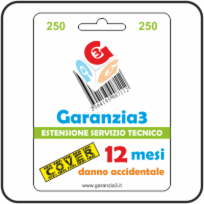 Garanzia 3 Cover Estensione del Servizio Tecnico per danno accidentale fino ad un massimale di € 250,00