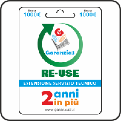 Garanzia 3 RE-USE estensione di garanzia per 2 anni su prodotti ricondizionati per un massimale di € 1000,00