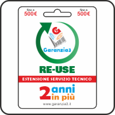 Garanzia 3 RE-USE estensione di garanzia per 2 anni su prodotti ricondizionati per un massimale di € 500,00