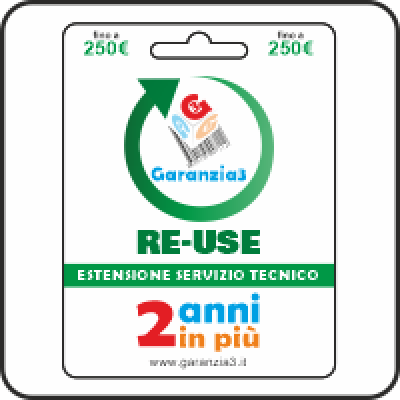 Garanzia 3 RE-USE estensione di garanzia per 2 anni su prodotti ricondizionati per un massimale  di € 250,00