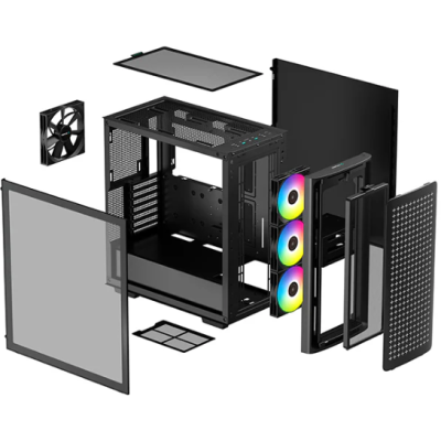 PC Gaming assemblato entry level con Intel Core Ultra 5 245KF, RTX 4060 Ventus 8GB, 2x16GB DDR5 5200 MHz, dissipatore AIO 240mm, PSU da 850W, 1TB SSD, Windows 11 Professional e case DeepCool CK560 TG