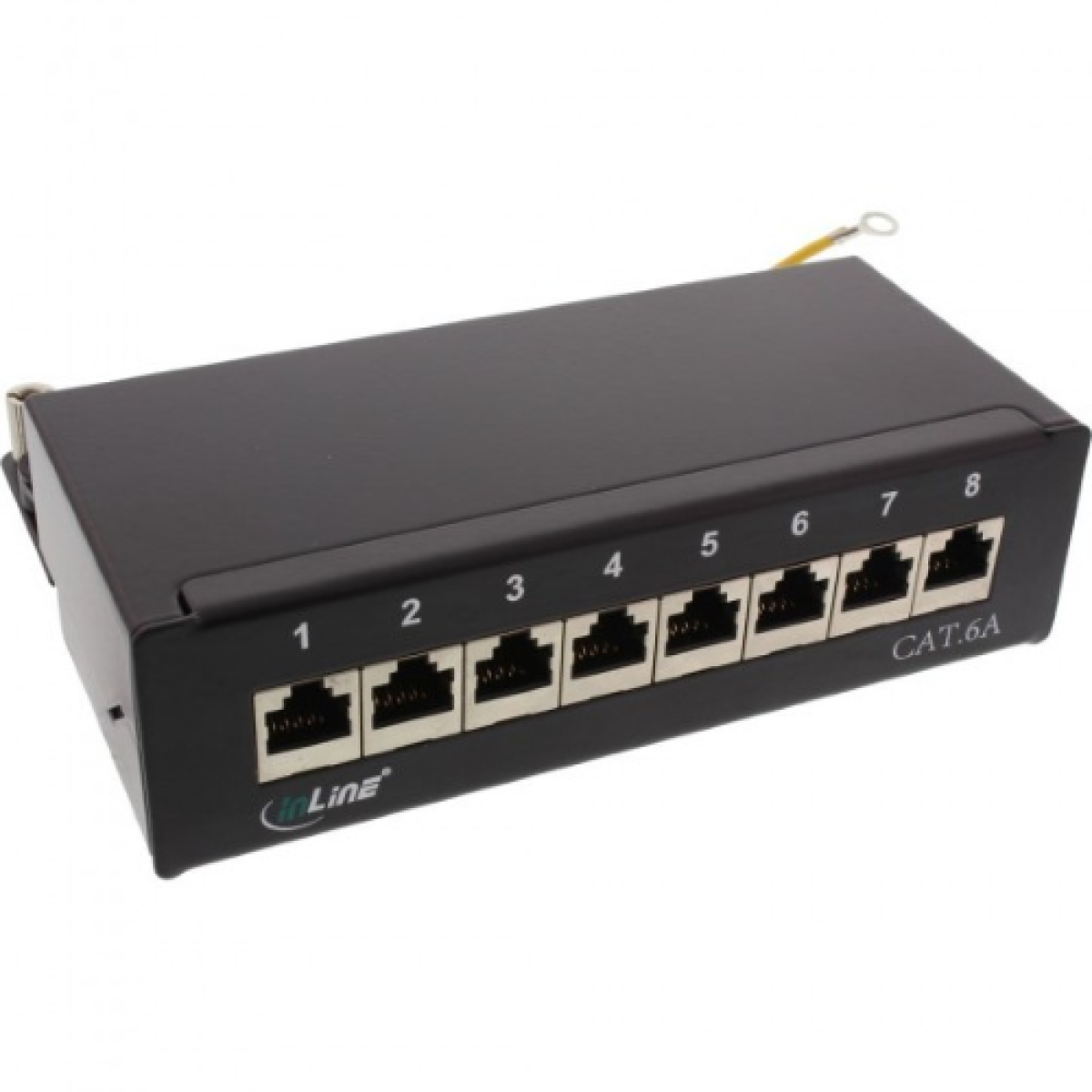 inline-patch-panel-cat6a-8-porte-installazione-tavoloparete-nero-ral9005