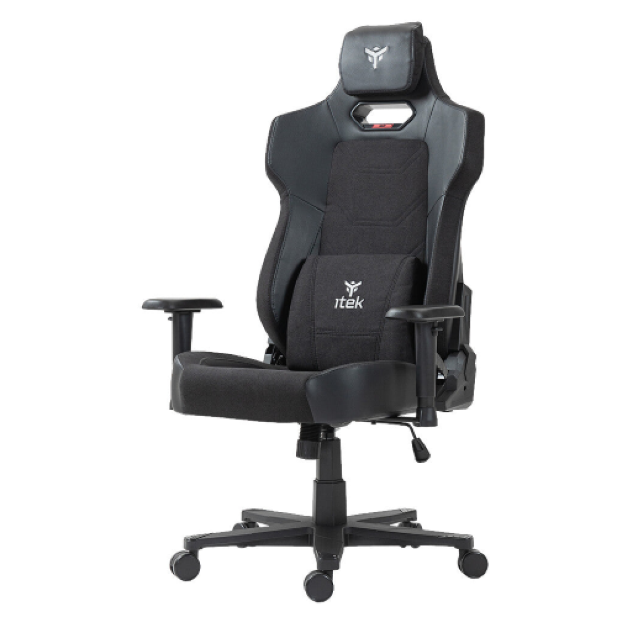 itek-gaming-chair-shuttle-pm66---pvc e-tessuto--braccioli-3d--nero-nero