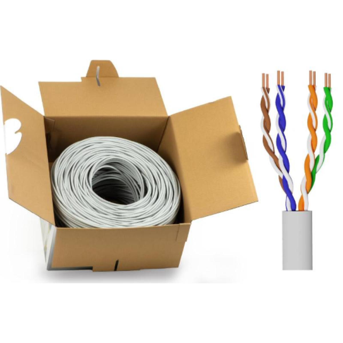 bobina-rete-utp-cat5e-305mt-rame-awg25-lsoh-classe-cpr-eca-bianco