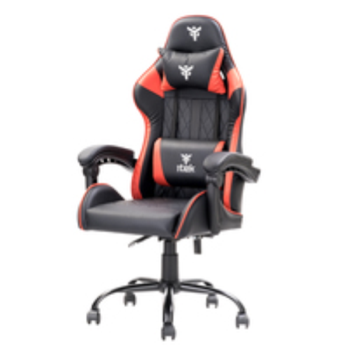 itek-gaming-chair-rhombus-pf10 --pvc- -doppio-cuscino--schienale -reclinabile--nero-rosso