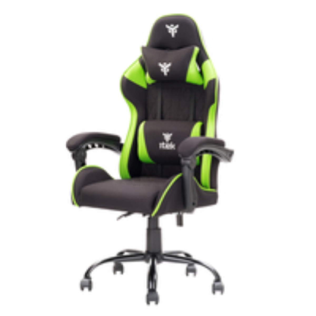 itek-gaming-chair-rhombus-ff10---tessuto--doppio-cuscino- -schienale-reclinabile--nero-verde