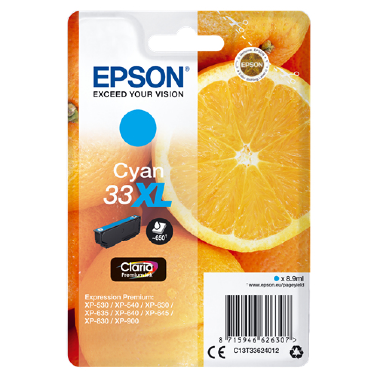 epson-cart-ink-ciano-xl-per-xp-630-xp-830-xp-635-serie-33-xl-arancia