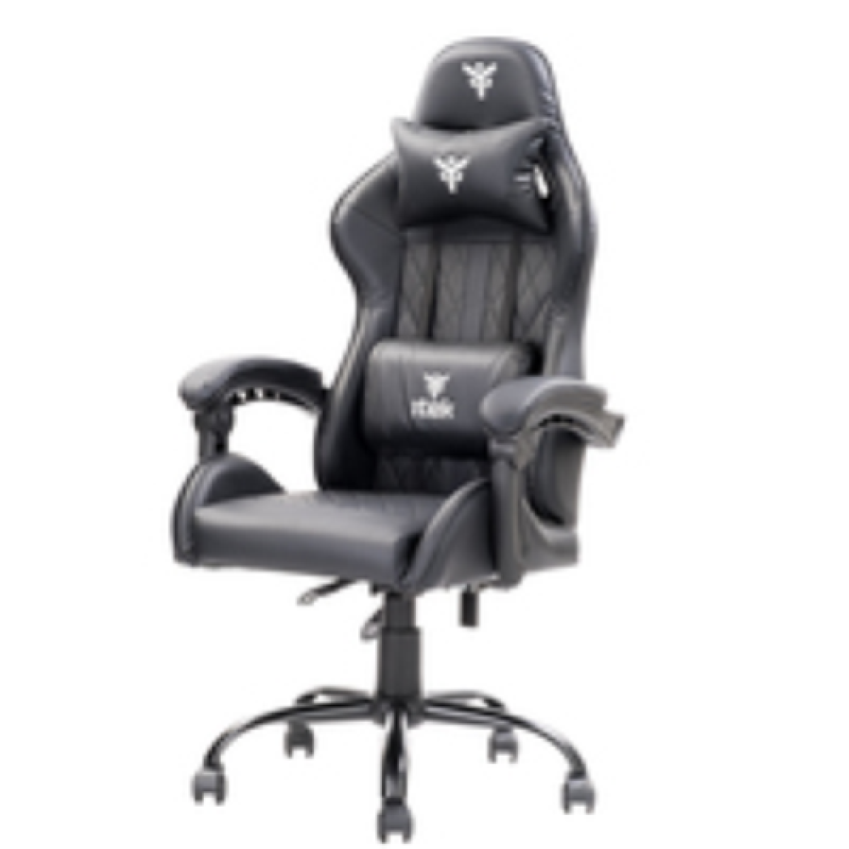 itek-gaming-chair-rhombus-pf10---pvc- -doppio-cuscino--schienale -reclinabile--nero-nero