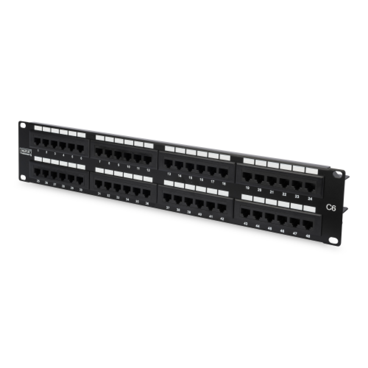 patch-panel-48-porte-non-schermato-utp-cat6-8-poli-rack-19-2-unit