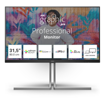 AOC MONITOR 31.5 IPS 16:9 4MS 400 CDM. USB-C. PIVOT. DP/2HDMI