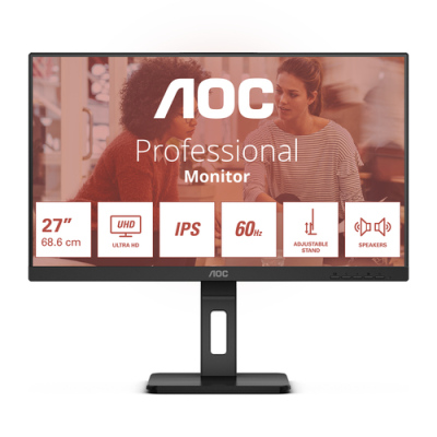 AOC MONITOR 27 LED IPS 4K UHD 16:9 4MS 350 CDM. PIVOT. DP/HDMI. MULTIMEDIALE