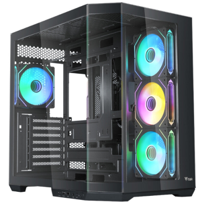 Case DARK CAVE AKU - Gaming Tower- ATX- 4x12cm ARGB fan- USB3- Type-C- Temp Glass Side & Front Panel
