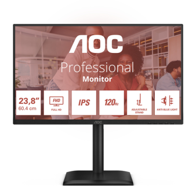 AOC MONITOR 23.8 LED IPS FHD 16:9 4MS 300 CDM 120hz. PIVOT. VGA/DP/HDMI. MULTIMEDIALE