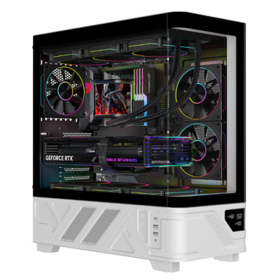 Case NETRON CURVED - Gaming Tower- ATX- 3x12cm ARGB fan- 2xUSB3- Type-C- Darker Temp Glass Side & Front Panel- Display