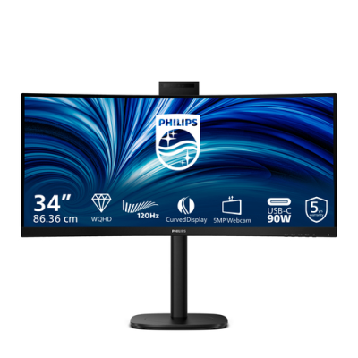 PHILIPS MONITOR CURVO 34 LED VA WQHD 21:9 4MS 300 CDM. REG ALTEZZA. WEBCAM. DP/HDMI. MULTIMEDIALE