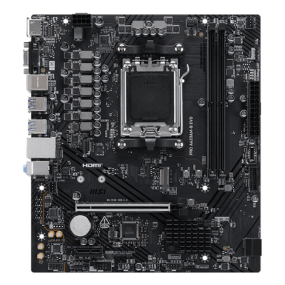 MSI MB AMD A620AM-B EVO.A620A.AM5.2DDR5.1PCI-Ex16.1PCI-Ex1.1M.2.2SATA3.7USB3.2 Gen1.6USB2.0.HD A