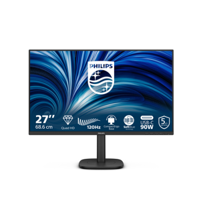 PHILIPS MONITOR 27 LED IPS QHD 16:9 4MS 350 CDM 120hz. PIVOT. VGA/DP/HDMI. USB-C. MULTIMEDIALE