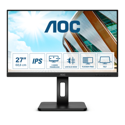 AOC MONITOR 27 LED IPS 16:9 FHD 250 CDM. PIVOT. VGA/DVI/HDMI. USB-C. MULTIMEDIALE