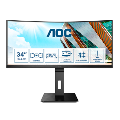 AOC MONITOR CURVO 34 LED VA 21:9 QHD 1MS 300 CDM. HDMI/DP. MULTIMEDIALE