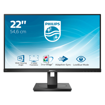 PHILIPS MONITOR 21.5 LED IPS 16:9 FHD 4MS 250 CD/M. VGA/DVI/DP/HDMI. MULTIMEDIALE