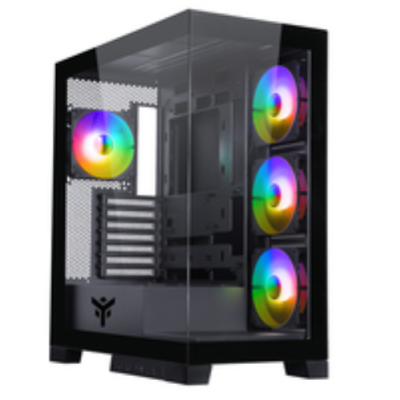 Case SHOWBUI 45B - Gaming Tower- ATX- 4x12cm ARGB fan- 2xUSB3- Type-C- Side & Front Panel Temp Glass