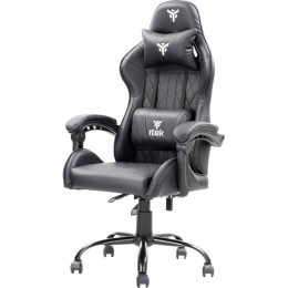 Itek gaming chair rhombus pf10 - pvc, doppio cuscino, schienale reclinabile, nero nero