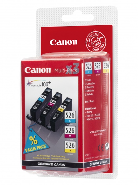 Ink canon cli-526 multipack ciano/ magenta/giallo pixma 5150-6150-8150
