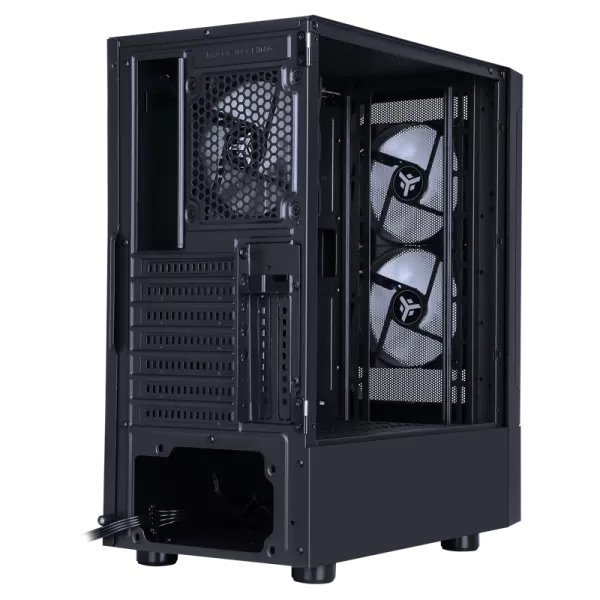 Case siisbe 3.0 - gaming middle tower, 3x12cm argb fan, usb3, side panel temp glass with hinge