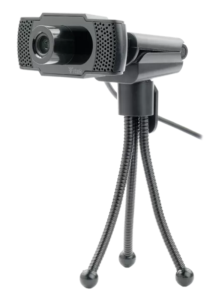 Webcam con microfono w300 - full hd, 30fps, usb, treppiede