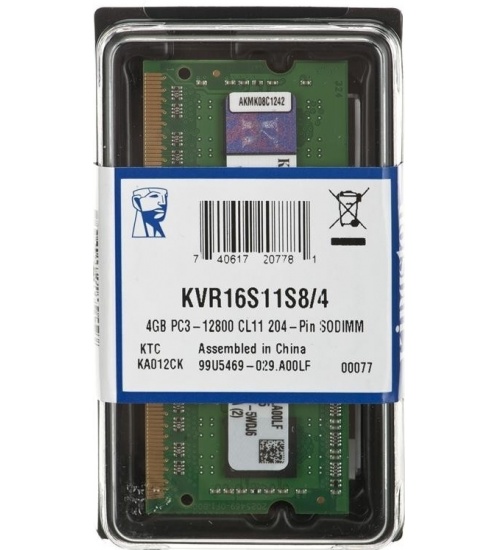 Ram Sodimm Kingston DDR3 4GB 1600MHz 